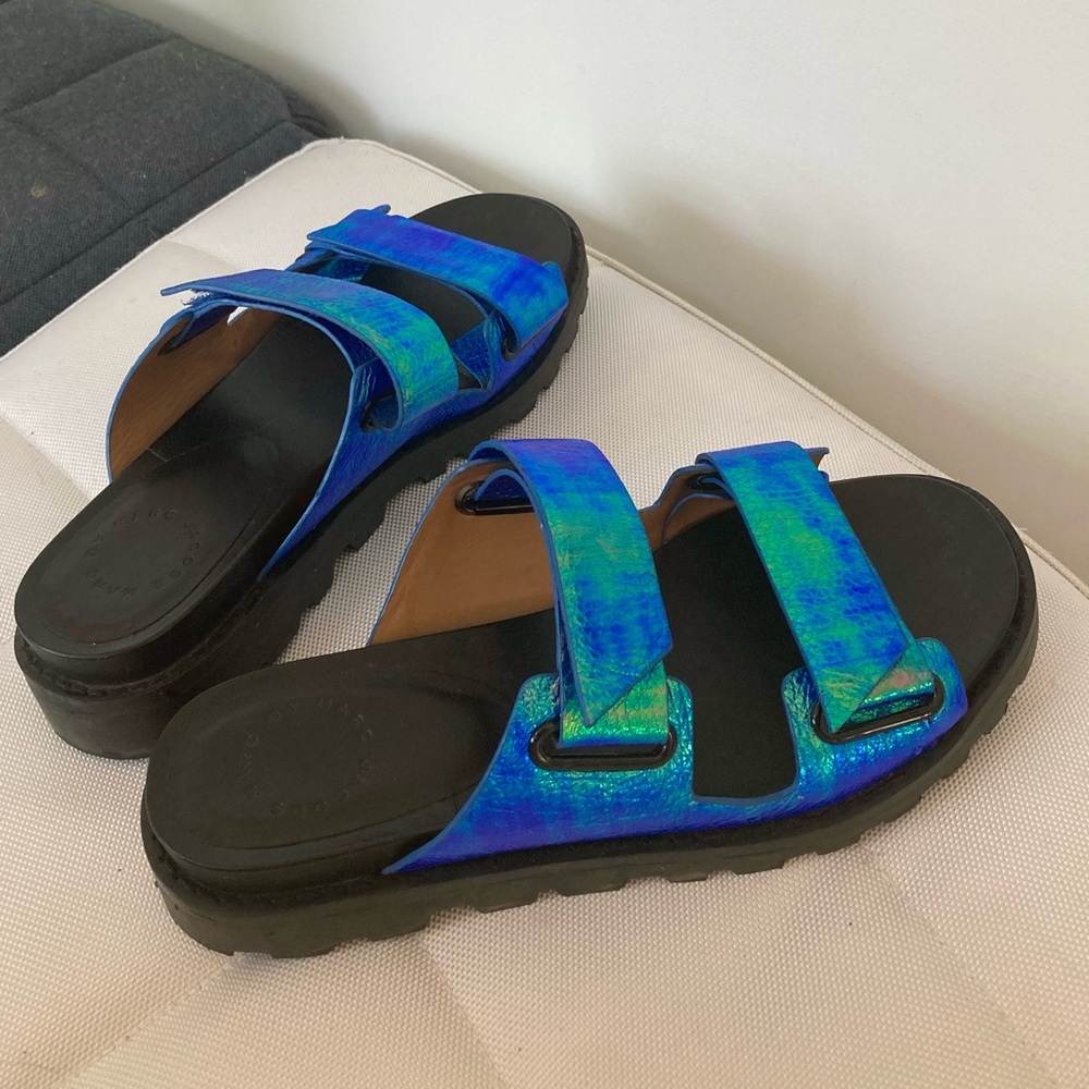 Marc by Marc Jacobs Blue Metallic Sandals